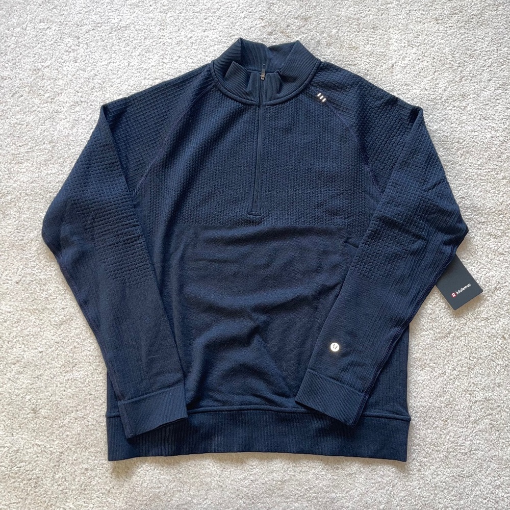 Lululemon Engineered Warmth Quarter Zip – True Navy, M | New With Tags